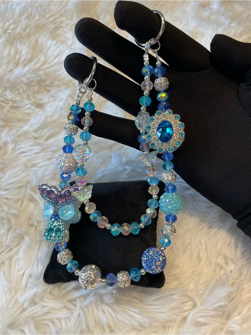 Sparkling Blue Mermaid Purse Charm
